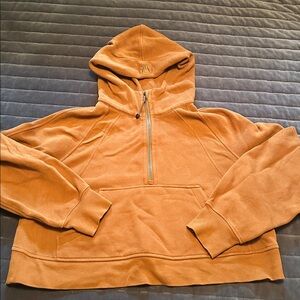 Lululemon Orange Half-Zip Scuba Hoodie